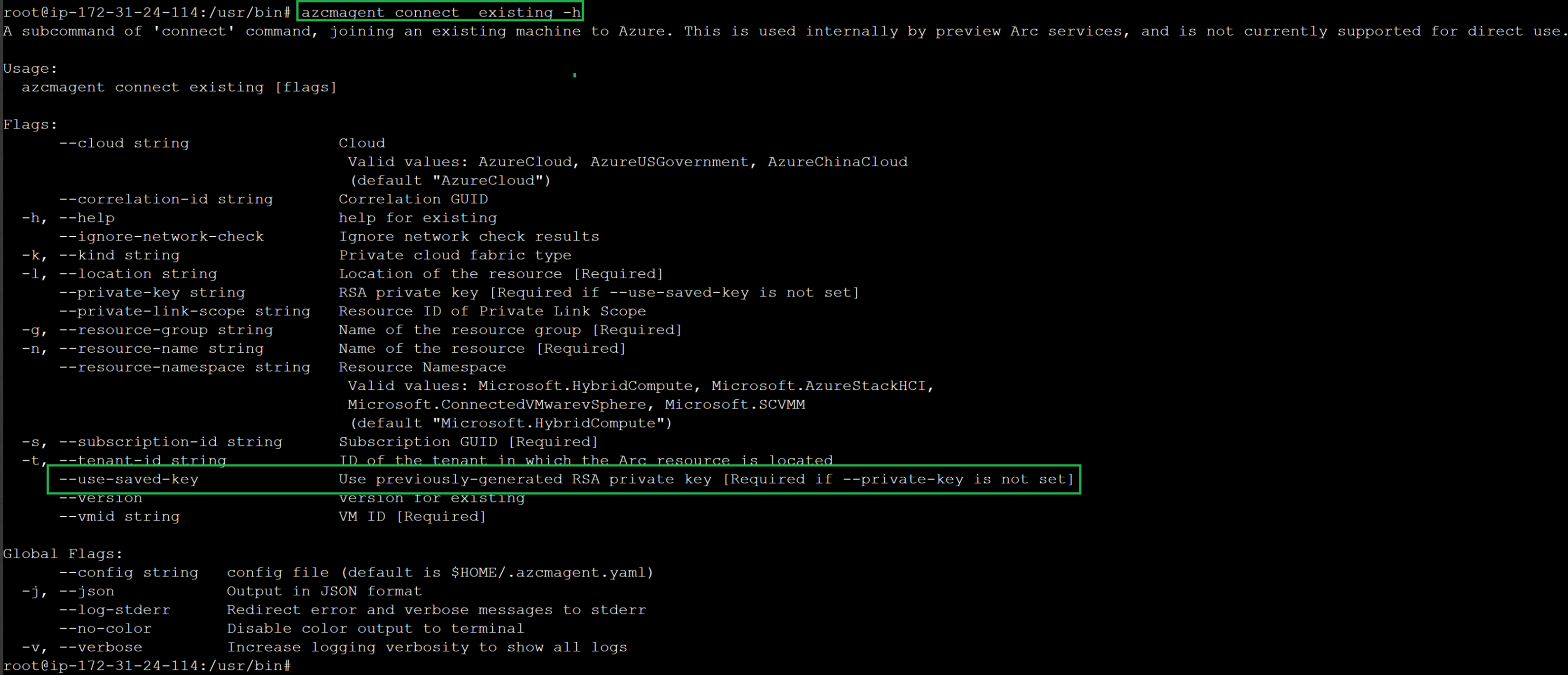 azcmagent connect existing command