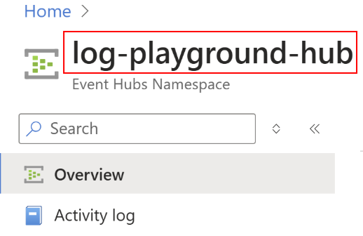 Event Hub Namespace Example